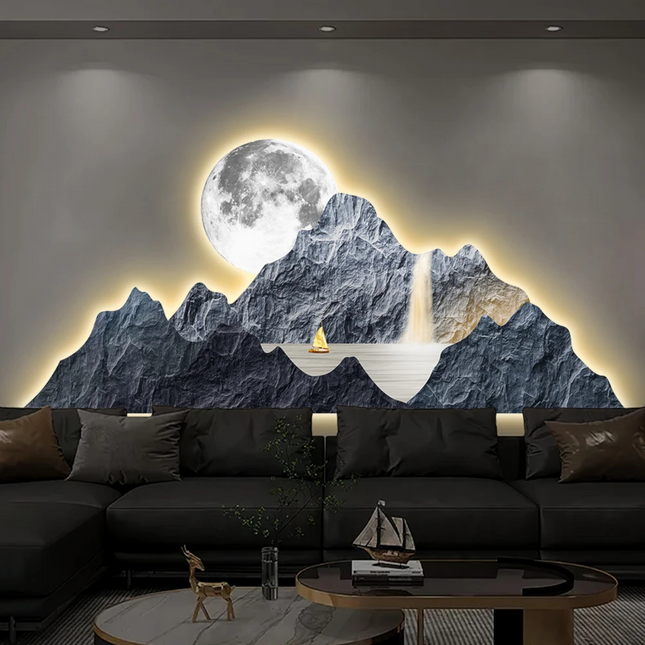 Atelier Bohème | Illuminated Mountain Panorama Canvas