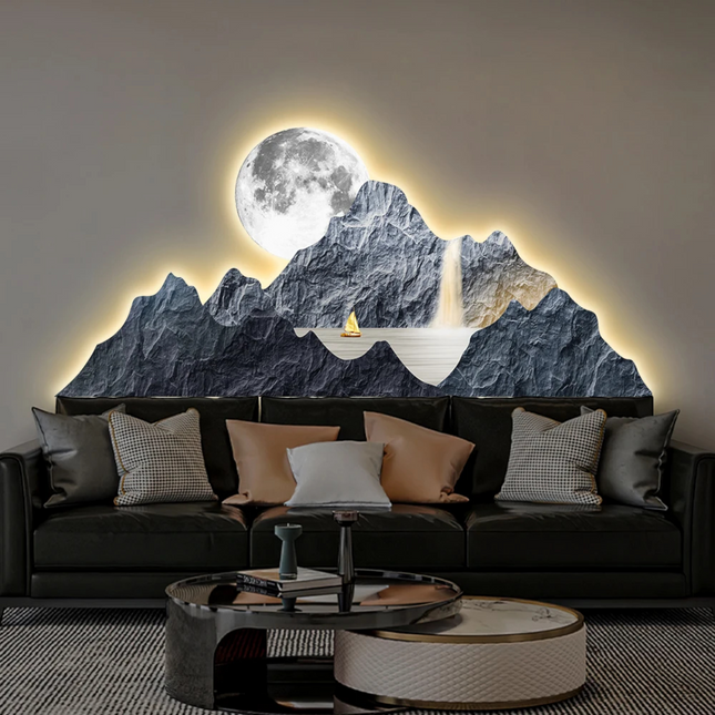 Atelier Bohème | Illuminated Mountain Panorama Canvas